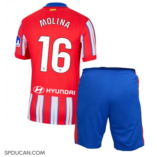 Dječji Nogometni Dres Atletico Madrid Nahuel Molina #16 Domaci 2024-25 Kratak Rukav (+ Kratke hlače)